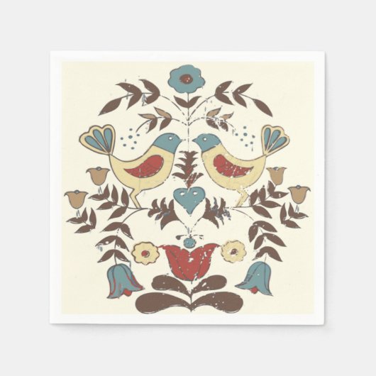Serviette En Papier SYMBOLE Hex Amish néerlandais Pennsylvanie Bird Am (Devant)