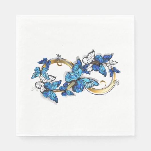 Serviette En Papier Symbole infini de papillons Morpho bleus (Devant)