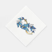 Serviette En Papier Symbole infini de papillons Morpho bleus (Coin)