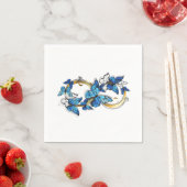 Serviette En Papier Symbole infini de papillons Morpho bleus (En situation)