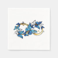 Symbole infini de papillons Morpho bleus