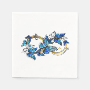 Serviette En Papier Symbole infini de papillons Morpho bleus