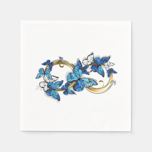 Serviette En Papier Symbole infini de papillons Morpho bleus (Devant)