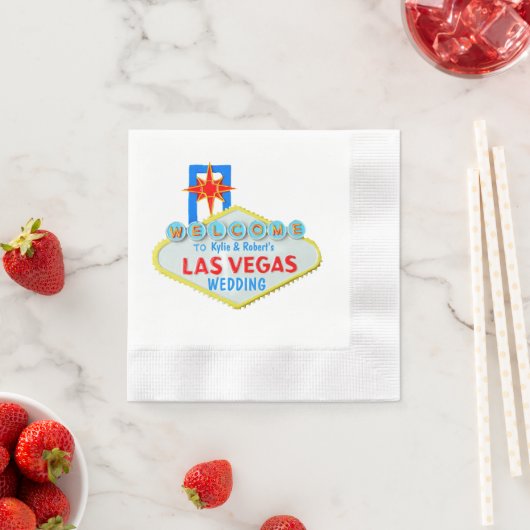 Serviette En Papier SYMBOLE Mariage Las Vegas (En situation)