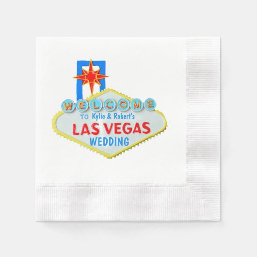 Serviette En Papier SYMBOLE Mariage Las Vegas (Devant)