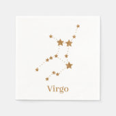 Serviette En Papier Symbole moderne Zodiac Gold Virgo | Élément Terre (Devant)