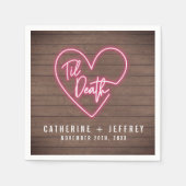 Serviette En Papier SYMBOLE NEON Til Coeur de mort Mariage de bois (Devant)