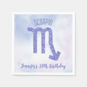 Serviette En Papier Symbole personnalisé Scorpio violet fête d'anniver (Devant)