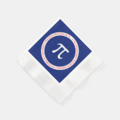 Serviette En Papier Symbole Pi en cercle sur bleu marine (Coin)