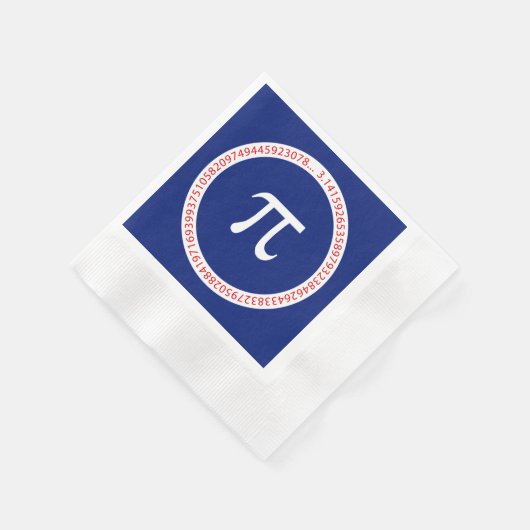 Serviette En Papier Symbole Pi en cercle sur bleu marine (Coin)