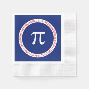 Serviette En Papier Symbole Pi en cercle sur bleu marine