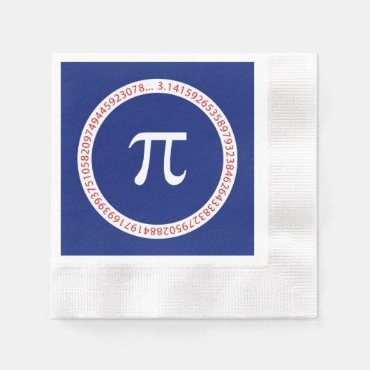 Serviette En Papier Symbole Pi en cercle sur bleu marine (Devant)