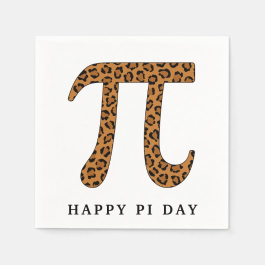 Serviette En Papier Symbole Pi Leopard Motif Joyeux Jour Pi (Devant)