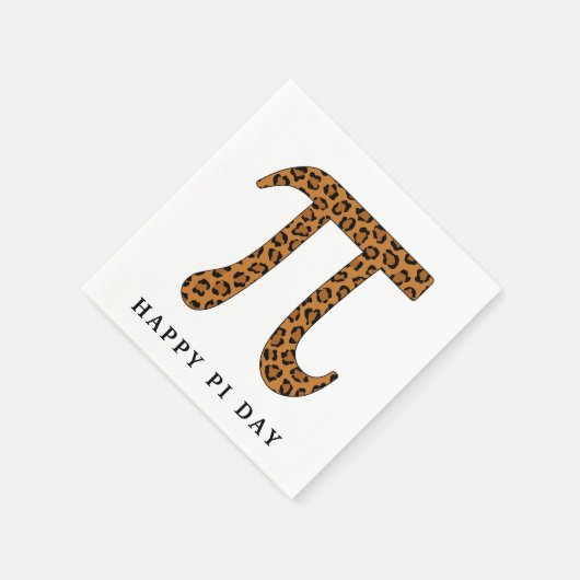 Serviette En Papier Symbole Pi Leopard Motif Joyeux Jour Pi (Coin)