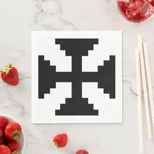 Serviette En Papier Symbole Pixel Art Black Cross (En situation)