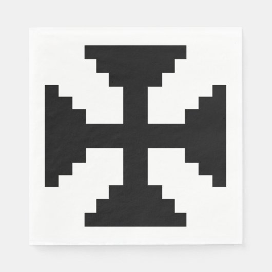 Serviette En Papier Symbole Pixel Art Black Cross (Devant)