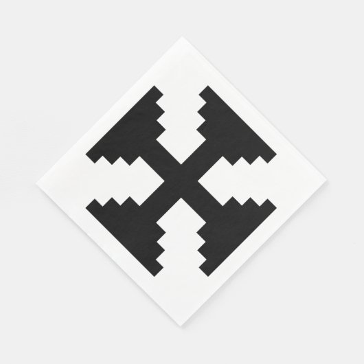 Serviette En Papier Symbole Pixel Art Black Cross (Coin)