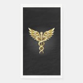 Serviette En Papier Symbole Polygonal Or Caduceus (Devant)