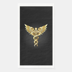 Serviette En Papier Symbole Polygonal Or Caduceus