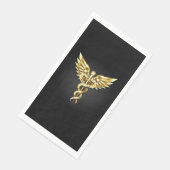 Serviette En Papier Symbole Polygonal Or Caduceus (Coin)
