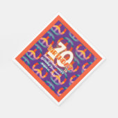 Serviette En Papier SYMBOLE RÉtro Hippie arc-en-ciel de paix 70e anniv (Coin)