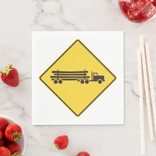 Serviette En Papier SYMBOLE ROUTIER DES Camions D'EXPLOITATION (En situation)