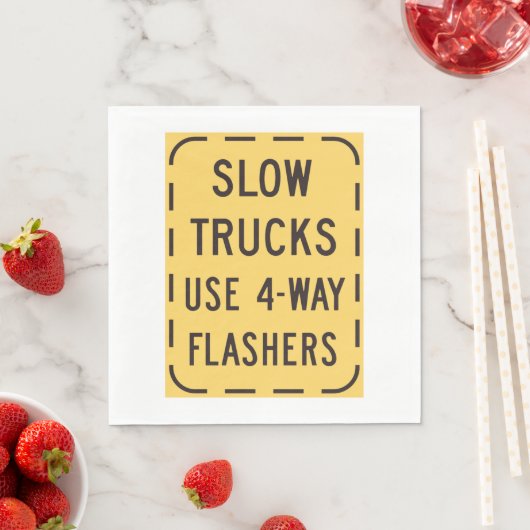 Serviette En Papier SYMBOLE ROUTIER DES Camions Lents (En situation)