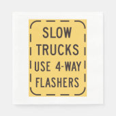 Serviette En Papier SYMBOLE ROUTIER DES Camions Lents (Devant)