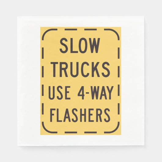 Serviette En Papier SYMBOLE ROUTIER DES Camions Lents (Devant)