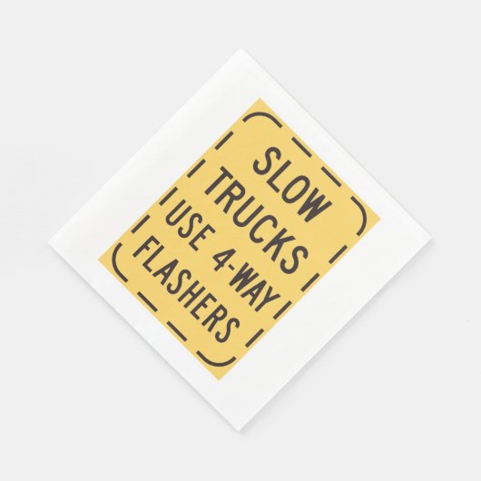 Serviette En Papier SYMBOLE ROUTIER DES Camions Lents (Coin)