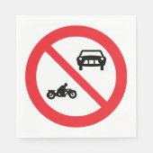 Serviette En Papier Symbole routier sans véhicules (Devant)
