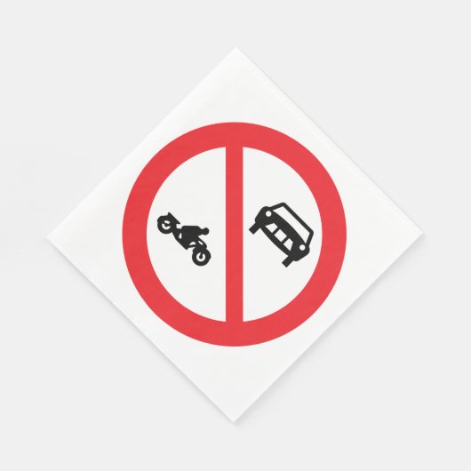 Serviette En Papier Symbole routier sans véhicules (Coin)