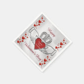 Serviette En Papier SYMBOLE Satin Blanc Claddagh Valentine Napkins (Coin)