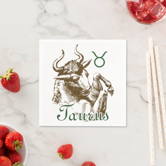 Serviette En Papier SYMBOLE SIGNE Zodiaque Taurus (En situation)