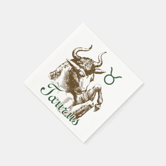 Serviette En Papier SYMBOLE SIGNE Zodiaque Taurus (Coin)
