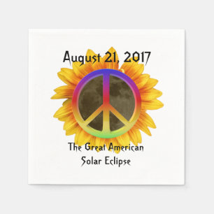 Serviette En Papier Symbole solaire Eclipse, tournesol et paix 2017