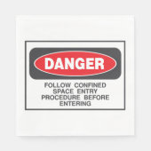 Serviette En Papier Symbole spatial confiné en danger (Devant)