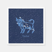 Serviette En Papier Symbole Taurus Constellation et Zodiaque avec étoi (Devant)