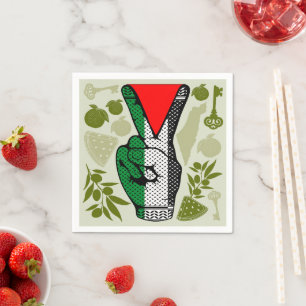 Serviette En Papier Symbole triangle rouge de résistance à la main du 