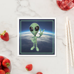 Serviette En Papier SYMBOLE VERT Alien Peace V