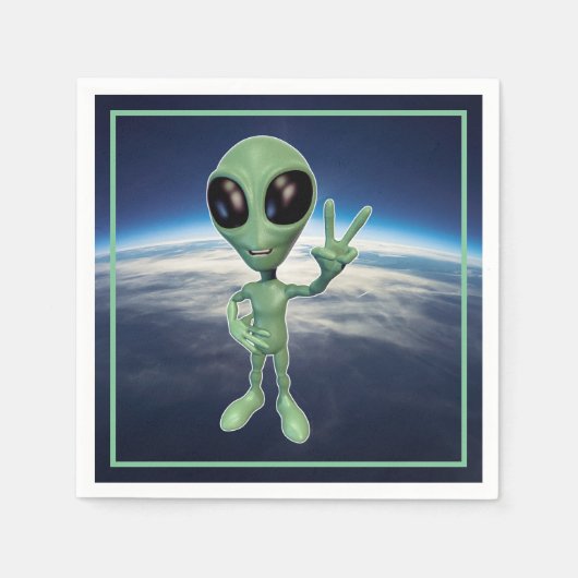 Serviette En Papier SYMBOLE VERT Alien Peace V (Devant)