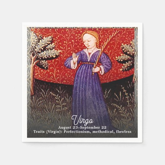 Serviette En Papier Symbole Virgin Zodiac fête d'anniversaire (Devant)
