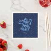 Serviette En Papier Symbole Virgo Constellation et Zodiac avec étoiles (En situation)