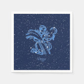 Serviette En Papier Symbole Virgo Constellation et Zodiac avec étoiles (Devant)