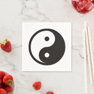 Serviette En Papier Symbole Yin Yang - tatouage solide