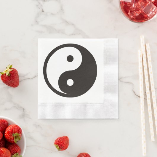 Serviette En Papier Symbole Yin Yang - tatouage solide (En situation)