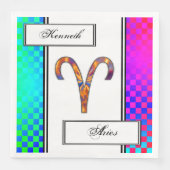 Serviette En Papier Symbole Zodiac Aries Élément par Kenneth Yoncich (Devant)