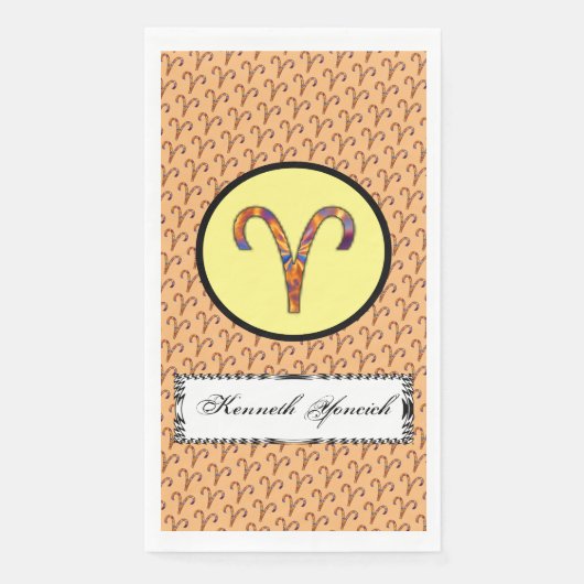Serviette En Papier Symbole Zodiac Aries Élément par Kenneth Yoncich (Devant)