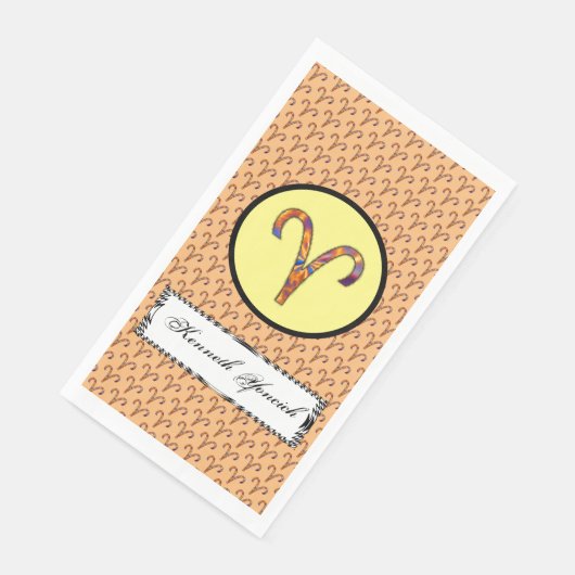 Serviette En Papier Symbole Zodiac Aries Élément par Kenneth Yoncich (Coin)