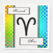 Serviette En Papier Symbole Zodiac Aries Standard par Kenneth Yoncich (Devant)